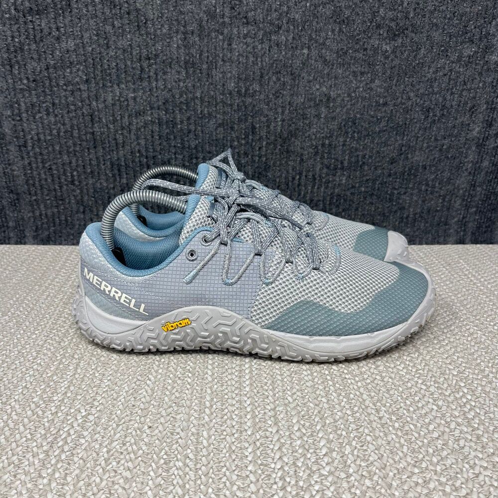 Merrell Trail Glove 7 Barefoot Trail Athletic Shoes Grey Light Blue Women’s 9.5